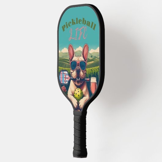 Pickleball Life Paddle - French Bulldog & Rosé (Links)
