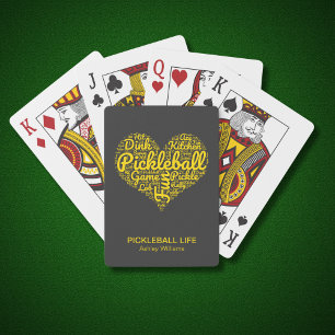 Pickleball Life Word Art Typografie Custom Text Spielkarten