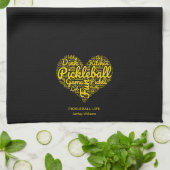 Pickleball Life Word Art Typografie Personalisiert Geschirrtuch (Gefaltet)