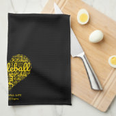 Pickleball Life Word Art Typografie Personalisiert Geschirrtuch (Viertel Falte)