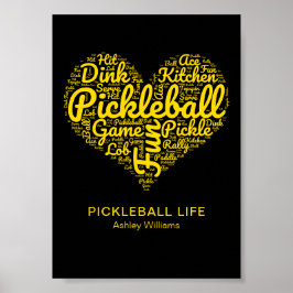 Pickleball Life Word Art Typografie Personalisiert Poster