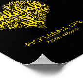 Pickleball Life Word Art Typografie Personalisiert Poster (Ecke)