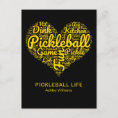 Pickleball Life Word Art Typografie Personalisiert Postkarte (Vorderseite)