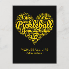 Pickleball Life Word Art Typografie Personalisiert Postkarte