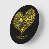 Pickleball Life Word Art Typografie Personalisiert Runde Wanduhr (Winkel)