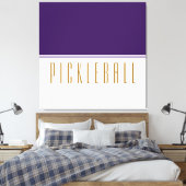 PICKLEBALL Lila weißer Farbblock Text Leinwanddruck (Insitu (Schlafzimmer))