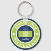 Pickleball: live, Liebe, Pickleball, benutzerdefin Schlüsselanhänger (Vorderseite)