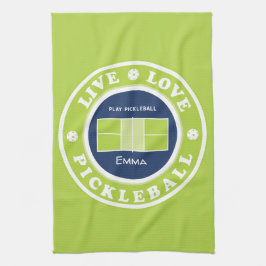 Pickleball: Live, Liebe, pickleball, grüne Küche Geschirrtuch