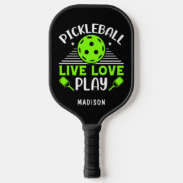 Pickleball Live Liebe Play Typografie Name Schläger