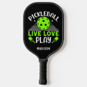 Pickleball Live Liebe Play Typografie Name Schläger (Rückseite)