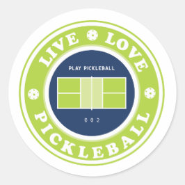 Pickleball: Live-Live-Pickleball Runder Aufkleber