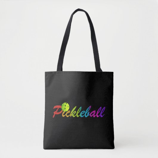 Pickleball Logo auf schwarzem Hintergrund Tasche (Vorderseite)
