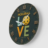 Pickleball Love Paddle Ball  Große Wanduhr (Winkel)