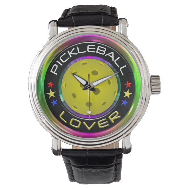 Pickleball Lover 1 Optionen Armbanduhr (Vorderseite)