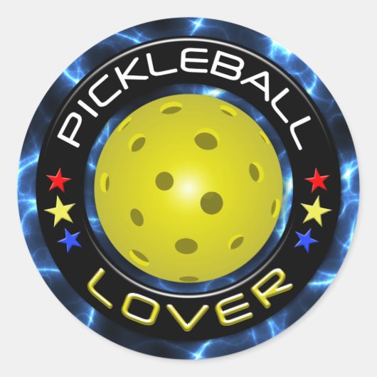 Pickleball Lover 1 Optionen Runder Aufkleber (Vorderseite)