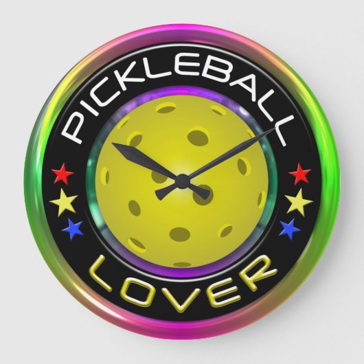 Pickleball Lover 1 Options Große Wanduhr (Vorderseite)