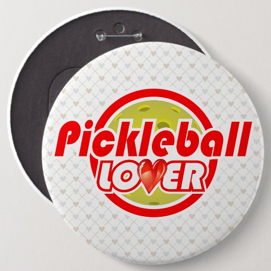 Pickleball Lover 2-2B Bildoptionen Button (Vorne & Hinten)