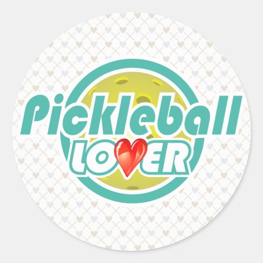 Pickleball Lover 2A-2B Optionen Runder Aufkleber (Vorderseite)
