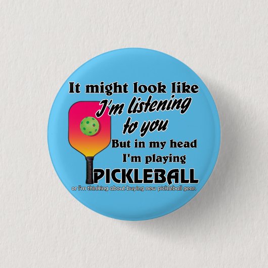 Pickleball Lover in meinem Kopf spiele ich Pickleb Button (Vorderseite)