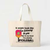 Pickleball Lover in meinem Kopf spiele ich Pickleb Jumbo Stoffbeutel (Vorne)