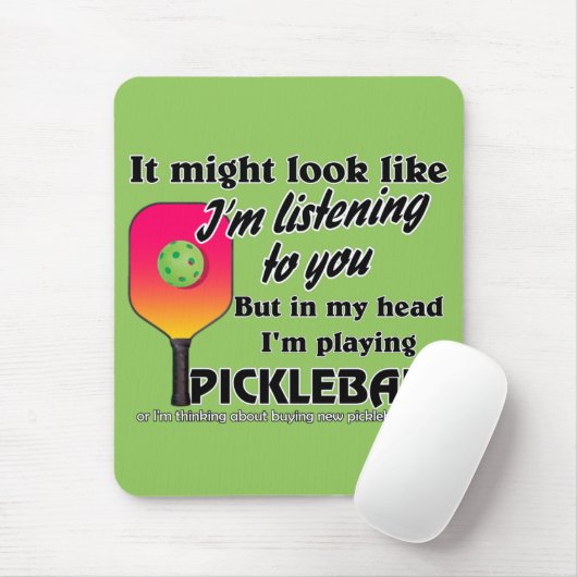 Pickleball Lover in meinem Kopf spiele ich Pickleb Mousepad (Mit Mouse)