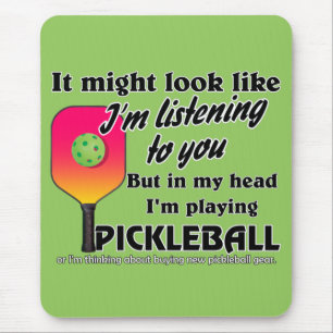 Pickleball Lover in meinem Kopf spiele ich Pickleb Mousepad