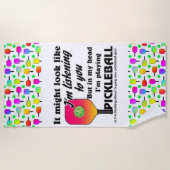 Pickleball Lover in meinem Kopf spiele ich Pickleb Strandtuch (Vorderseite)