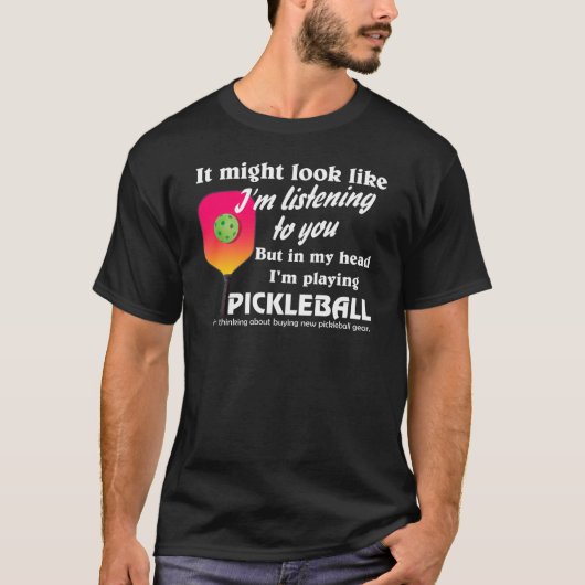 Pickleball Lover in meinem Kopf spiele ich Pickleb T-Shirt (Vorderseite)