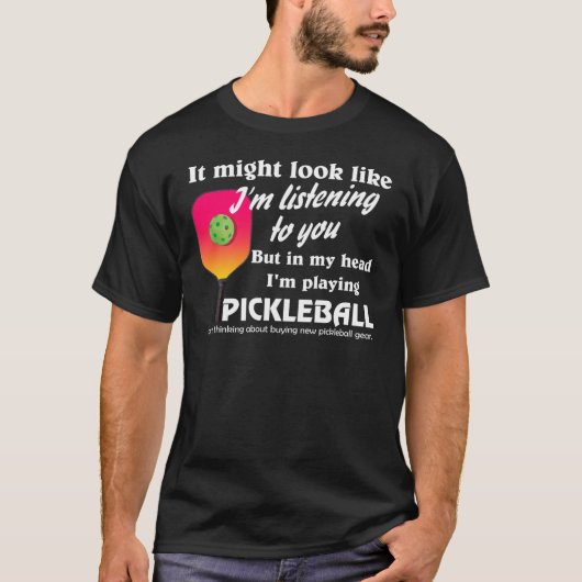 Pickleball Lover in meinem Kopf spiele ich Pickleb T-Shirt (Vorderseite)