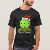 Pickleball Lover Matching Weihnachtsmannmütze Pick T-Shirt (Vorderseite)