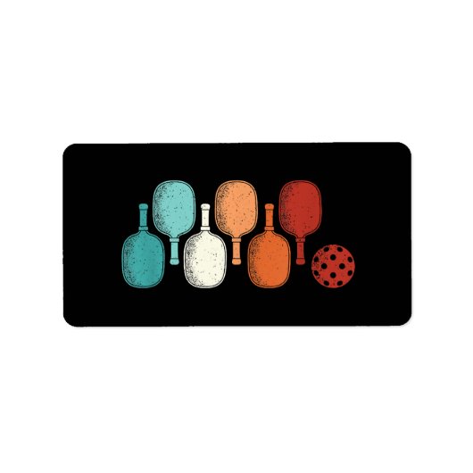 Pickleball Lover Retro Paddle Sport Vintag Adressaufkleber (Vorne)