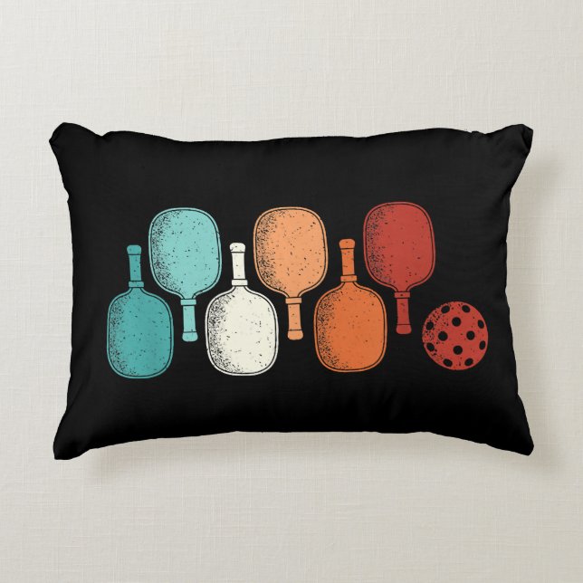 Pickleball Lover Retro Paddle Sport Vintag Dekokissen (Vorderseite)