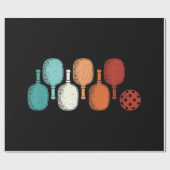 Pickleball Lover Retro Paddle Sport Vintag Geschenkpapier (Flach)