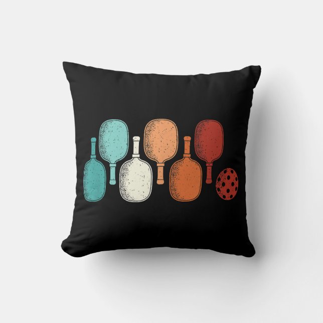 Pickleball Lover Retro Paddle Sport Vintag Kissen (Vorderseite)