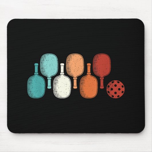 Pickleball Lover Retro Paddle Sport Vintag Mousepad (Vorne)