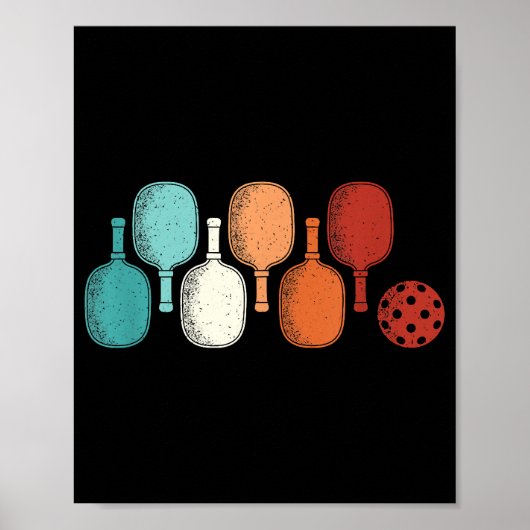 Pickleball Lover Retro Paddle Sport Vintag Poster (Vorne)