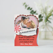 Pickleball Lover Valentine Drei kleine Worte Postkarte (Stehend Vorderseite)