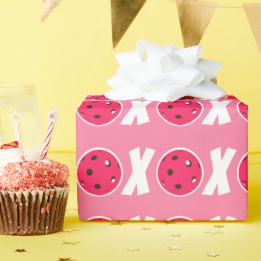 Pickleball Lover Valentine XOXO Pickleballs Geschenkpapier (Geburtstagsparty)