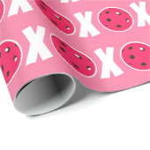 Pickleball Lover Valentine XOXO Pickleballs Geschenkpapier (Rolleneckpunkt)