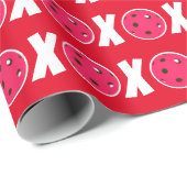 Pickleball Lover Valentine XOXO Pickleballs Geschenkpapier (Rolleneckpunkt)