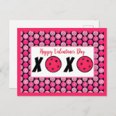 Pickleball Lover Valentine XOXO Pickleballs Postkarte (Vorne/Hinten)