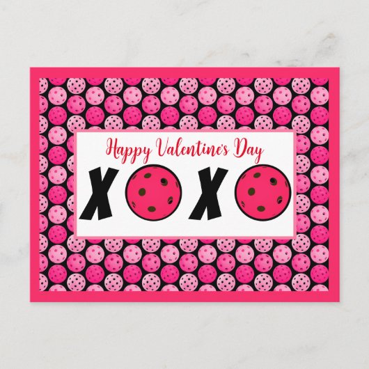 Pickleball Lover Valentine XOXO Pickleballs Postkarte (Vorderseite)