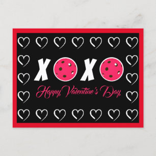 Pickleball Lover Valentine XOXO Pickleballs Postkarte