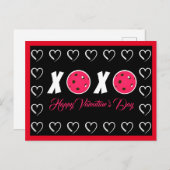 Pickleball Lover Valentine XOXO Pickleballs Postkarte (Vorne/Hinten)