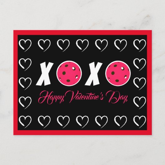 Pickleball Lover Valentine XOXO Pickleballs Postkarte (Vorderseite)