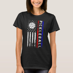 Pickleball Lovers 4. Juli American Flag Pickle T-Shirt
