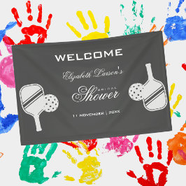 Pickleball Lovers Brautparty Black & White Banner