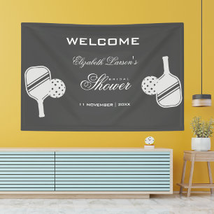 Pickleball Lovers Brautparty Black & White Banner
