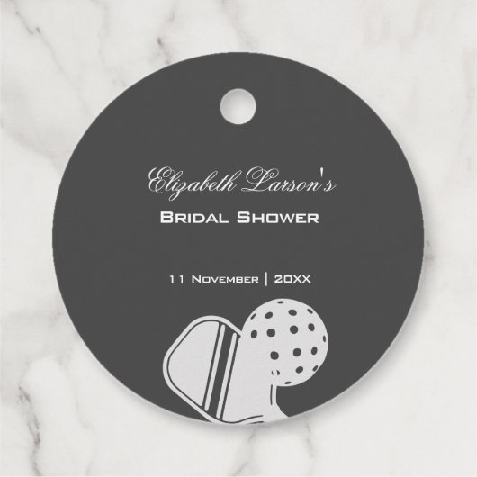 Pickleball Lovers Brautparty Black & White Geschenkanhänger (Rückseite)