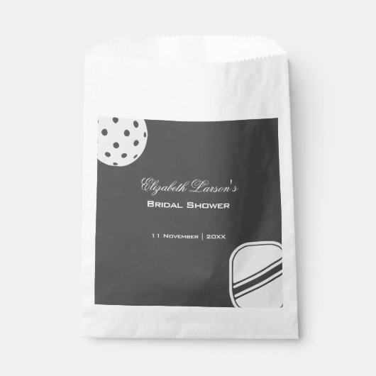 Pickleball Lovers Brautparty Black & White Geschenktütchen (Vorderseite)